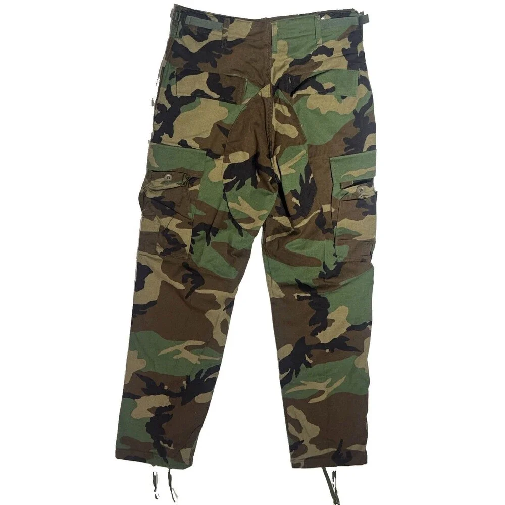2 Small Regular - Vintage US Army USAF USMC BDU Cargo Pants Woodland Camo New
